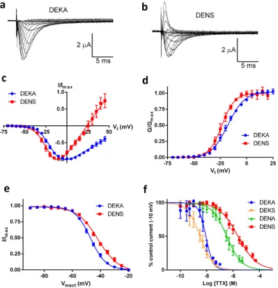 Fig. 9. Electrophysiological characterization of WT DmNav1 and DEKA mutant Nav1 channels expressed in Xenopus oocytes