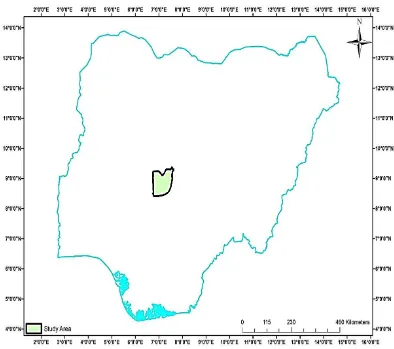 Figure 1: Map of Nigeria showing Abuja the study area 