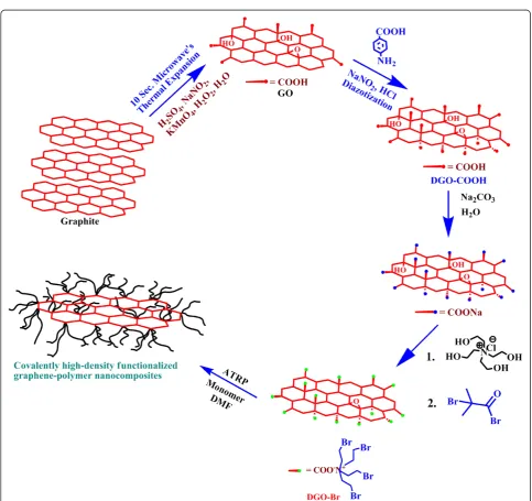 Figure 1 Schematic representation of the synthetic procedures of the graphene-polymer nanocomposites.