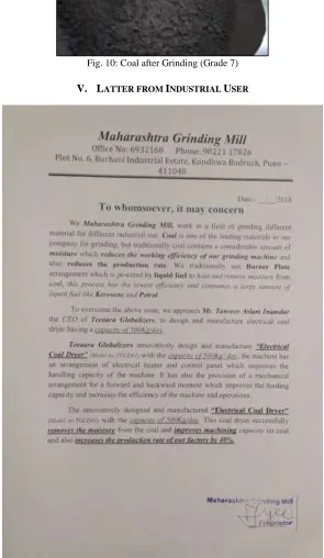 Fig. 10: Coal after Grinding (Grade 7) 