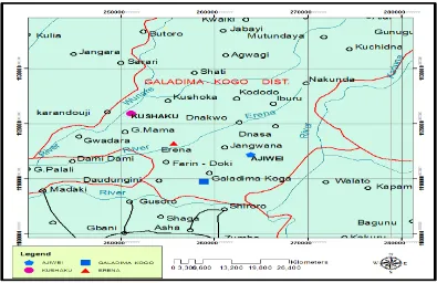 Figure 2   :  Map of Ajiwei Mining Site Area. 