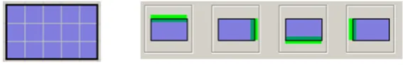 Figure 5: System v0: (a) the overall interface, with the gridded area as interaction canvas; (b) the Expression Toolbar; (c) theShapeList; (d) the Expression Palette.