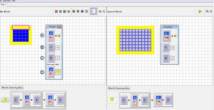 Figure 8 illustrates the system, the property lists of two patterns (linked to another ones through the
