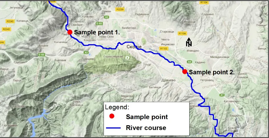Figure 1. Vardar River through the Skopje Valley 