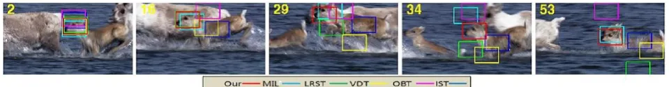 Fig. 9. The results of tracking a pedestrian with a small apparent size and gradual pose changes