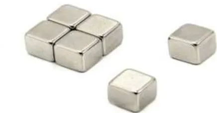 Fig. 1: Cubic shaped Neodymium magnets