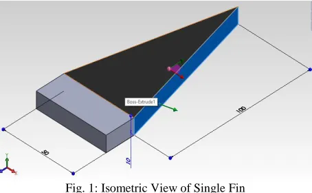 Fig. 1: Isometric View of Single Fin 