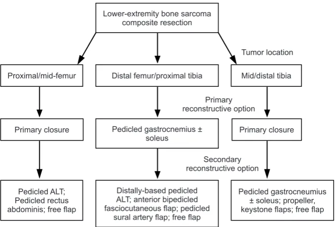 Figure 6: Algorithm for lower extremity reconstruction after composite resection for bone sarcoma