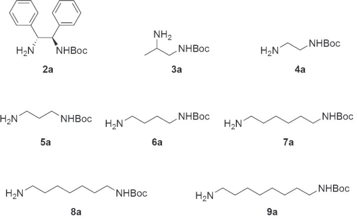 Table 1. Yields and purities on mono-Boc protection of diamines (1a-9a).