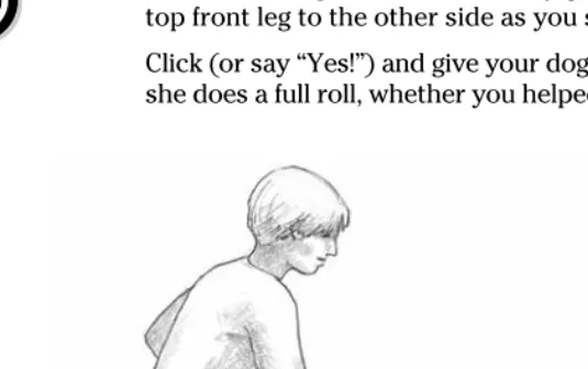 Figure 4-2: Using a treat to lure a dog to roll over.