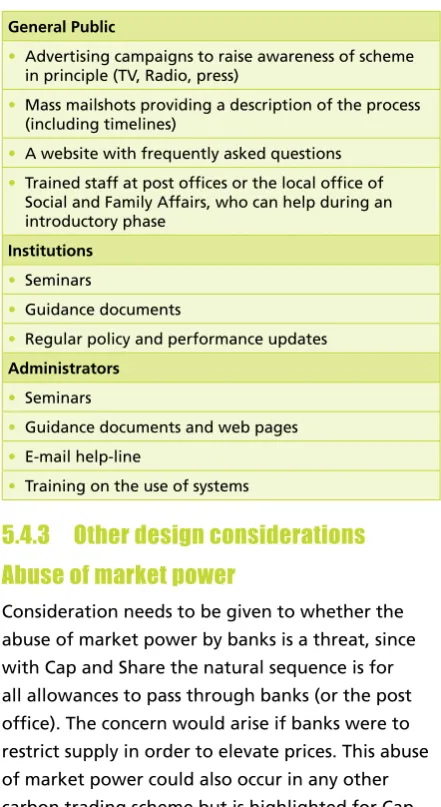 Table 5.2: Awareness-raising measures for Scheme