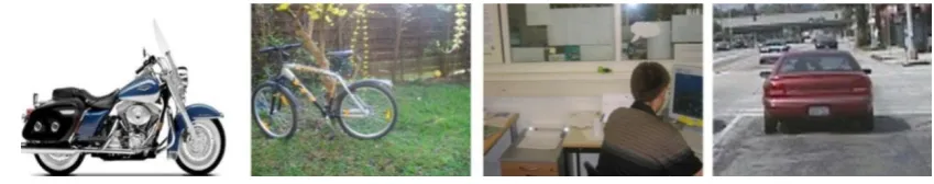 Figure 8. Example images from the test2 set in the PASCAL VOC 2005 dataset: one image per category