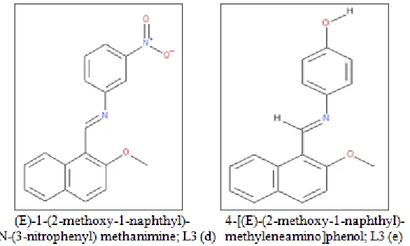 FIG. 2: SCHEMATIC DIAGRAM OF SCHIFF BASES L3 (a) TO L3 (e) 