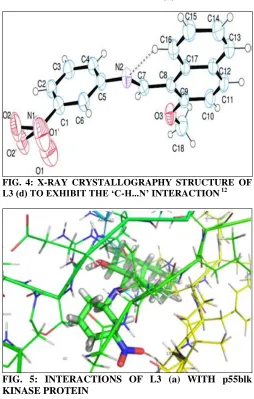 FIG. 4: X-RAY CRYSTALLOGRAPHY STRUCTURE  OF L3 (d) TO EXHIBIT THE ‘C-H...N’ INTERACTION 12 