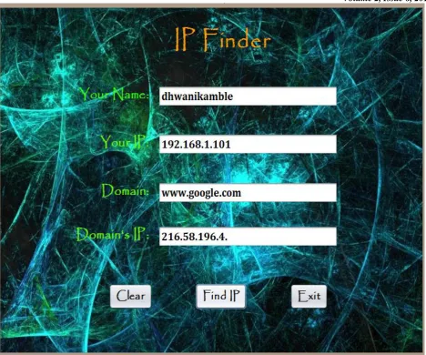 Figure 5. IP Finder Interface 