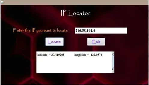 Figure 6. Traffic Investigator Interface 