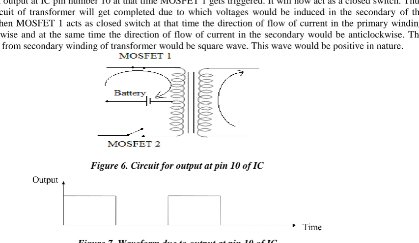 Figure 5. Circuit for output When we get output at IC pin number 10 at that time MOSFET 1 gets triggered