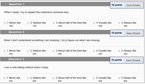 Figure 3: Sample statements about study habits 