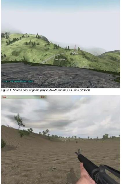 Figure 1. Screen shot of game play in ARMA for the CFF task (VGAO) 