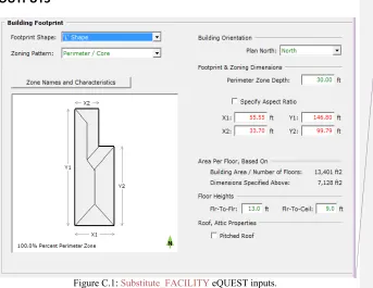 Figure C.1: Substitute_FACILITY eQUEST inputs. 