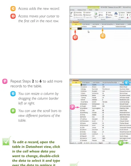 table in Datasheet view, click 