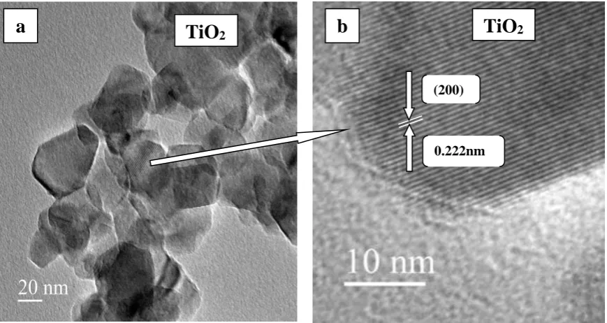 Figure 8 High Resolution Transmission Electron Microscopy image of TiO2 prepared by sol-gel method