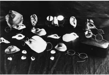 Fig. 2. Horace Nicholls,attachments in different stages of completion Repairing War’s Ravages: Renovating Facial Injuries