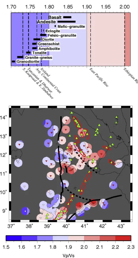 Figure 4.(top) Typical[2010]. See VP/VS for common crustal lithologies [Christensen, 1996], adapted from Thompson et al