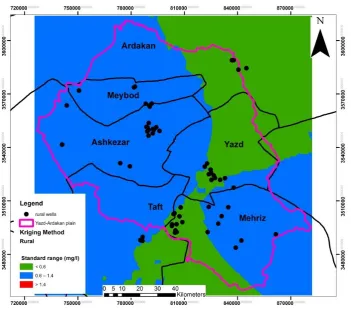 Figure (5): The classification of fluorine concentration based on the relative standard of urban areas and 