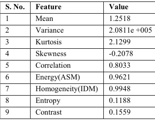 Table 1.1: Features of brain CT image 