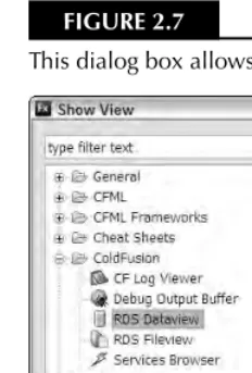 FIGURE 2.7This dialog box allows you to select from all views from all installed plug-ins.