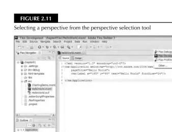 FIGURE 2.11Selecting a perspective from the perspective selection tool