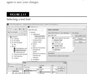 FIGURE 2.13Selecting a text font