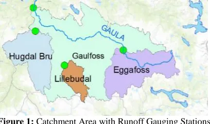 Figure 1:  Catchment Area with Runoff Gauging Stations  