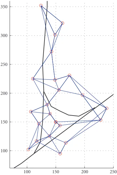 Figure 12: Road intersection with node layout at MCAGCC. Thethick lines are the roads