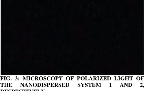 FIG. 3: MICROSCOPY OF POLARIZED LIGHT OF  THE NANODISPERSED SYSTEM 1 AND 2, 