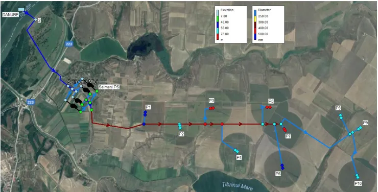 figure 1, superposed on a Google map screen shot of the area.  