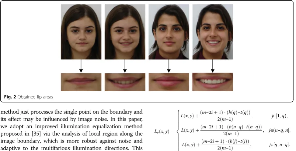 Fig. 2 Obtained lip areas