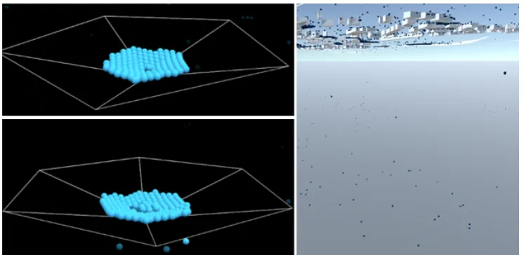 Figure 3 Particles collide with the mesh correctly if it touches up to 5 planes at the 
