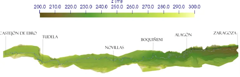 Figure 1: Ebro river: domain of study 