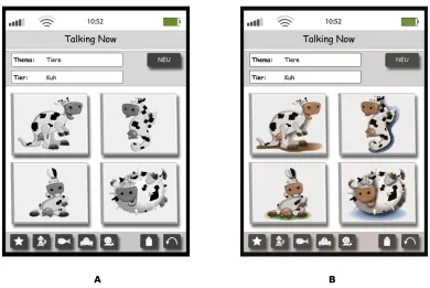 Figure 4. Entertainment application: A is black and white 2-D, and B is the color 2-D