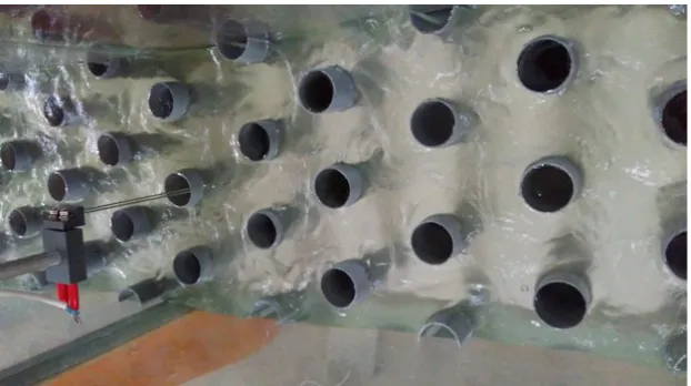 Figure 1: Experimental channel with cylinders 