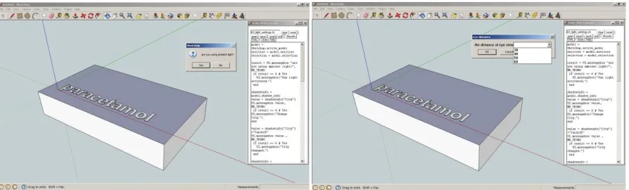 Figure 2. Designing a box (left) and adding text (right) 