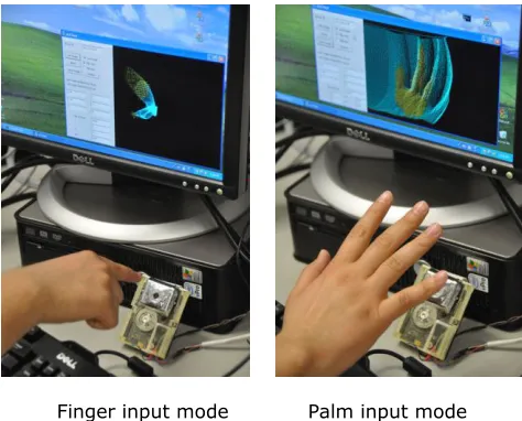Figure 1. T-less: A touchless pointer based on an Infrared Proximity Array sensor 