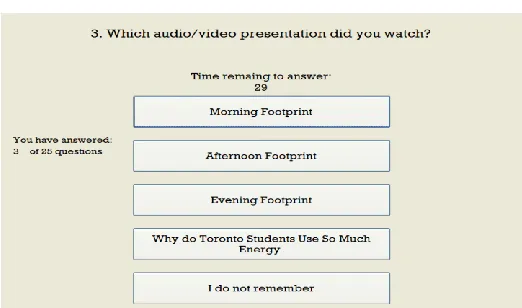 Figure 3. Screenshot of one question from the self-administered questionnaire 