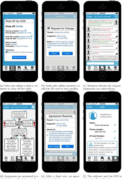 Figure 1: A motivating example: the uHelp app