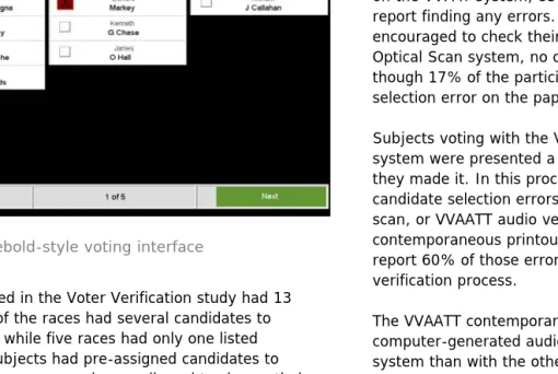 Figure 2. Diebold-style voting interface 