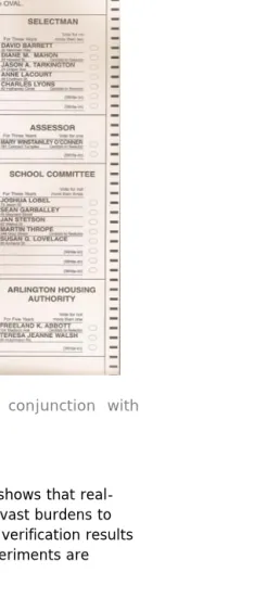Figure 3.. Paper Ballot used in conjunction with Optical Scanner 