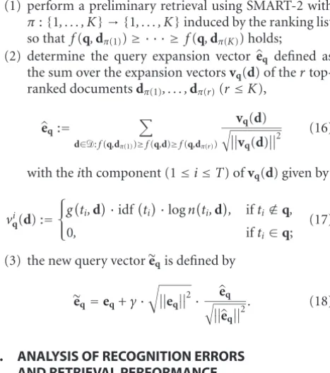 Table 1: Corpus statistics for the TREC-7 and the TREC-8 spoken document retrieval task.