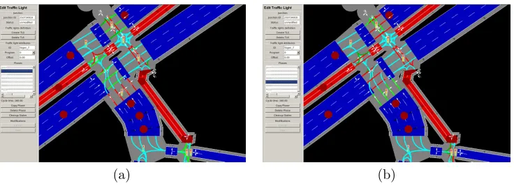 Figure 2: Imported networks from (a) native SUMO-OSM import, (b) OSMNx import and(c) satellite image.